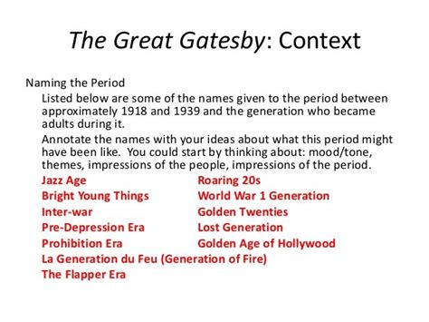 great gatsby context